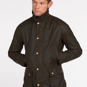 BARBOUR Ashby corduroy collar water resistant Wax Jacket size medium